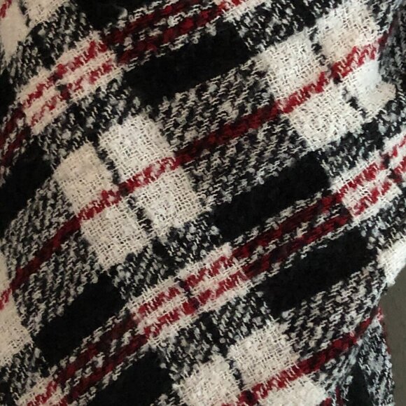 Free People Emerson Plaid Blanket Scarf Ivory - Picture 5 of 7